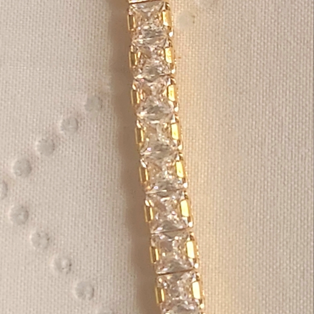 3 Moissoinite Tennis Bracelet Gold Plated